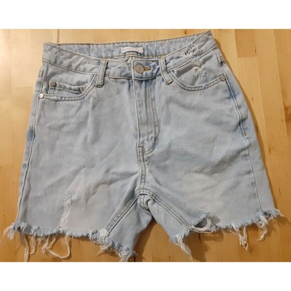 Avec Les Filles Distress Denim Short in Blue Size 26 - Picture 2 of 9